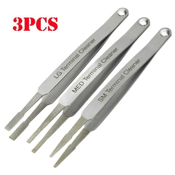3Pcs/Set Electric Terminal Cleaner Kit Spade Pin Connector Tweezer Cleaning Tool