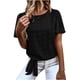thumbnail image 2 of Pntutb - Camiseta de manga corta para mujer con cuello redondo sólido Pntutb Pntutb-3397, 2 of 9