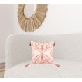 thumbnail image 4 of 17" X 17" Coral Damask Zippered Polyester Throw Pillow With Tassels, 4 of 4