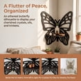 thumbnail image 2 of Wooden Butterfly Floating Shelf for Crystals and Stones, Intricate Cut-out Wall Decor for Essential Oils and Trinkets, Minimalist Boho Display Stand for Bedroom and Meditation Room, 2 of 11