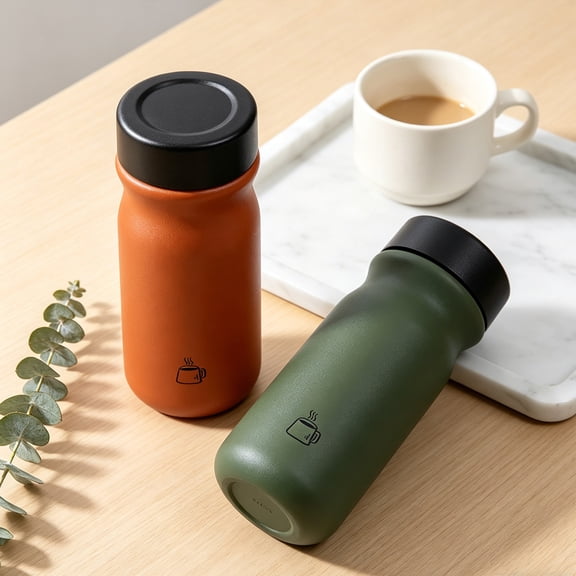 Stainless Steel Insulated Travel Coffee Mug Compact Portable Direct Drink Tumbler Double Wall Thermal Cup for Car Office Camping Home Daily Beverage Use