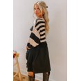 thumbnail image 3 of Women's Black Stripe Two-in-One Knitted Top High Waist Splicing Hem Sweater Dress - [ZhiHiMeRi] | L, 3 of 8