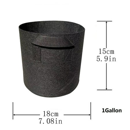 Vikakiooze Wholesale 1 Gallon Plant Grow Bags Heavy Duty Thickened Nonwoven Plant Fabric Pots with Handles Black