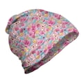 thumbnail image 1 of Baby Unisex Beanie, Kawaii Bunnies and Candy, Hiking Outdoors, Pink Turquoise Mustard, by Ambesonne, 1 of 1