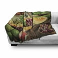 thumbnail image 3 of Nature Soft Flannel Fleece Throw Blanket, Fruits Salad Themed Watermelon Pineapple Apple Cherries Juice Collage Art Print, Cozy Plush for Indoor and Outdoor Use, 50" x 70", Multicolor, by Ambesonne, 3 of 6