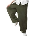 thumbnail image 4 of Handshe Men's Straight Leg Outdoor Casual Pants with Zipper Pockets - Business Ready Lightweight Travel, 4 of 5