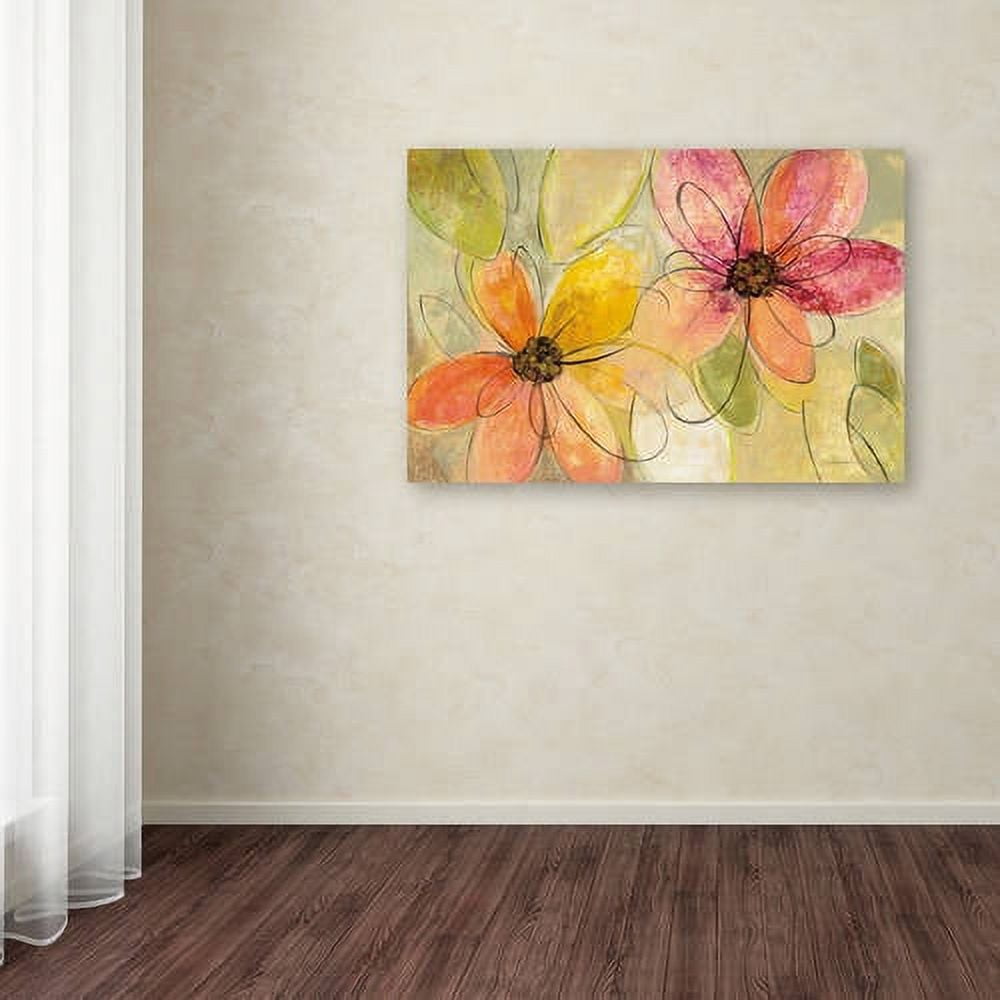 Trademark Fine Art "Neon Floral v2" Canvas Art by Silvia Vassileva