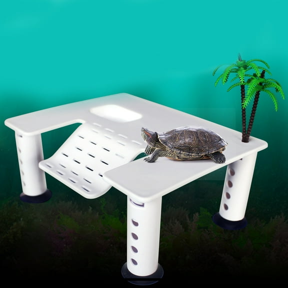Happy Date Decorative Tree Reptile Tortoise Floating Dock, Hobby & Climbing Platform Ladder Ramp Dock Aquarium Fish Tank Decoration