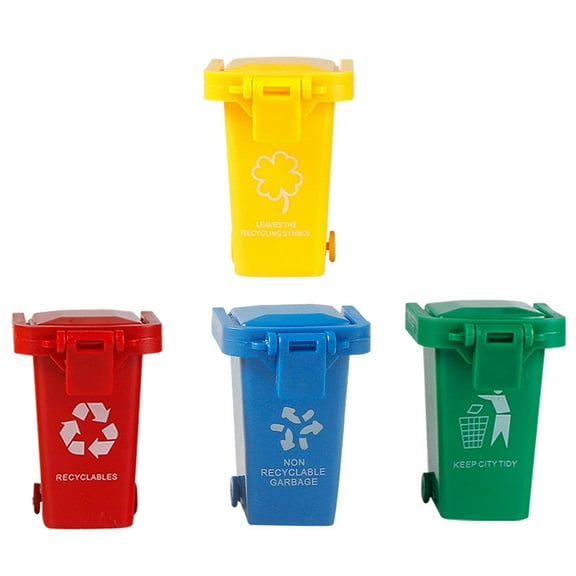 Houderco Toys Trash Cans Assorted Color 4Pcs 2.6x2.4x1.8in