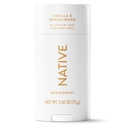 Native Deodorant, Aluminum Free for Women and Men, Vanilla & Sandalwood, 2.65 oz