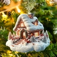 thumbnail image 5 of 1 Pcs Christmas Cabin Hanging Ornament Winter Sy Village Decor Acrylic Tree Pendant Festive Home Decoration Gift for Holiday Season, 5 of 9