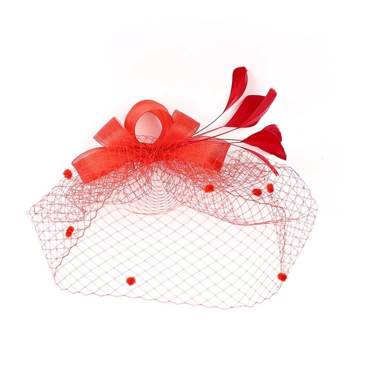 VLOOCKLW Hair Accessories Feather Funeral Veil Hat Tea Party  display picture 1