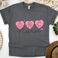 thumbnail image 1 of Oncology Nurse Graphic T-Shirt with Pink Heart Design, Dark Heather, Size 3XL, 1 of 6