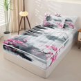 thumbnail image 2 of Erosebridal Ink Landscape Zipper Full Size Comforter Sets with Fitted Sheet and 2 Pillowcases,Cherry Blossom Fuji Mountain Print Zipper Bedding Set For Boys,Reversible,4 Pieces, 2 of 7