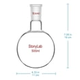 thumbnail image 5 of StonyLab 500ml Round Bottom Single Neck Lab Flask, Clear Heat‑resistant Borosilicate Glass with 24/40 Joint, 5 of 7