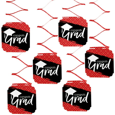 Red Grad Best Is Yet To Come Red Graduation Party Hanging Decorations 6 Count