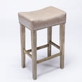thumbnail image 6 of 29-Inch Bar Stool, Counter Height Bar Stool with Faux Leather Fabric, Multifunctional Counter Backless Stool for Dining Room, Living Room, Kitchen, Bar, Coffee Shop, Set of 2, Gray, 6 of 9