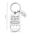 thumbnail image 4 of Gifts for Dad Keychain from Daughter Son Stainless Steel Present for Fathers Day Birthday Christmas Super Dad Engraved Message Appreciation Gift, 4 of 5
