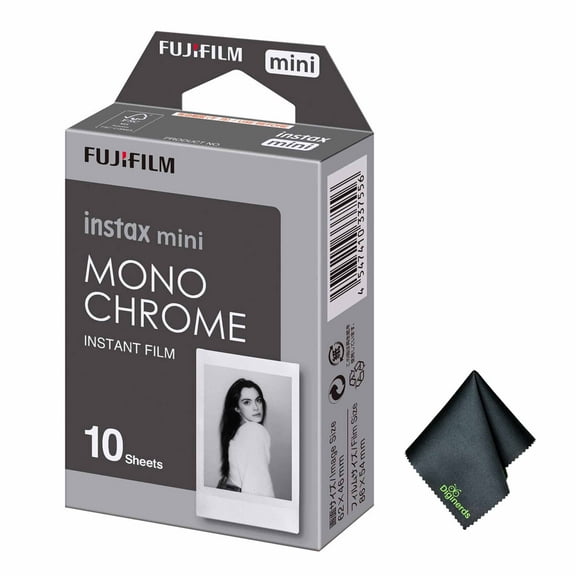 FUJIFILM INSTAX MINI Monochrome Instant Film (10 Exposures)   Microfiber Cleaning Cloth
