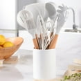 thumbnail image 2 of Zootealy Silicone Cooking Utensil Set Non-stick Kitchen Utensils Set 11 PCS Heat Resistant Kitchen Tools with Wooden Handle, 2 of 8