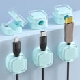 thumbnail image 4 of NAOJIE Cord Organizer,Cable Management,Cord Holder for Nightstand,6PC Nail-Free Data Line Magnetic Cable Clamping Device,Common for Many Occasions-Cyan, 4 of 4