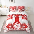 thumbnail image 2 of Feelyou White Reindeer Twin Bedding Sets 7-Piece, Xmas Poinsettia Flower Bedding Comforter Set, Merry Christmas Reversible Sheet Sets, Ultra Soft Home Decor, 2 of 7