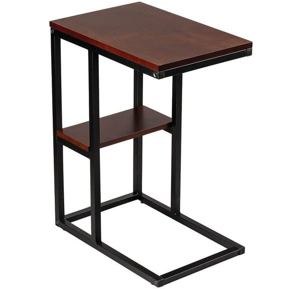 OakRidge Side Accent Table with Shelf, Under the Sofa C-Design