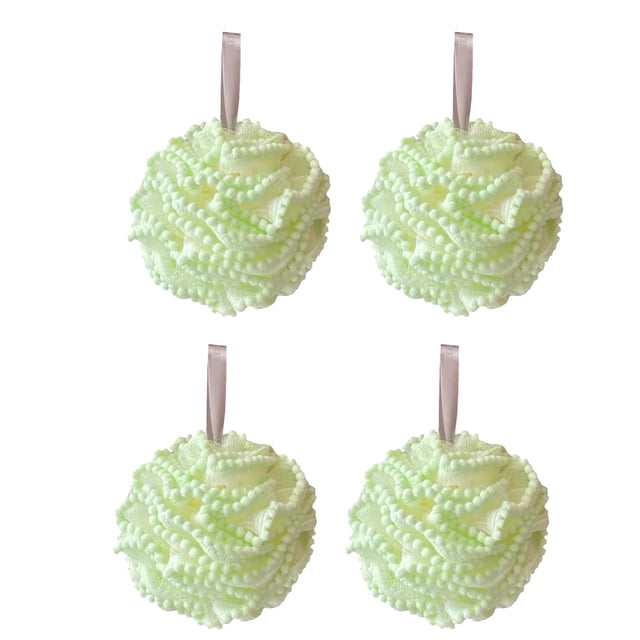 Esponja exfoliante familiar tejida para ducha, bolsa de esponja para ducha, cepillo de red, esponja para bañera, bola para fregar, cara, cuerpo, orinal, espuma rica, 4 Uds.