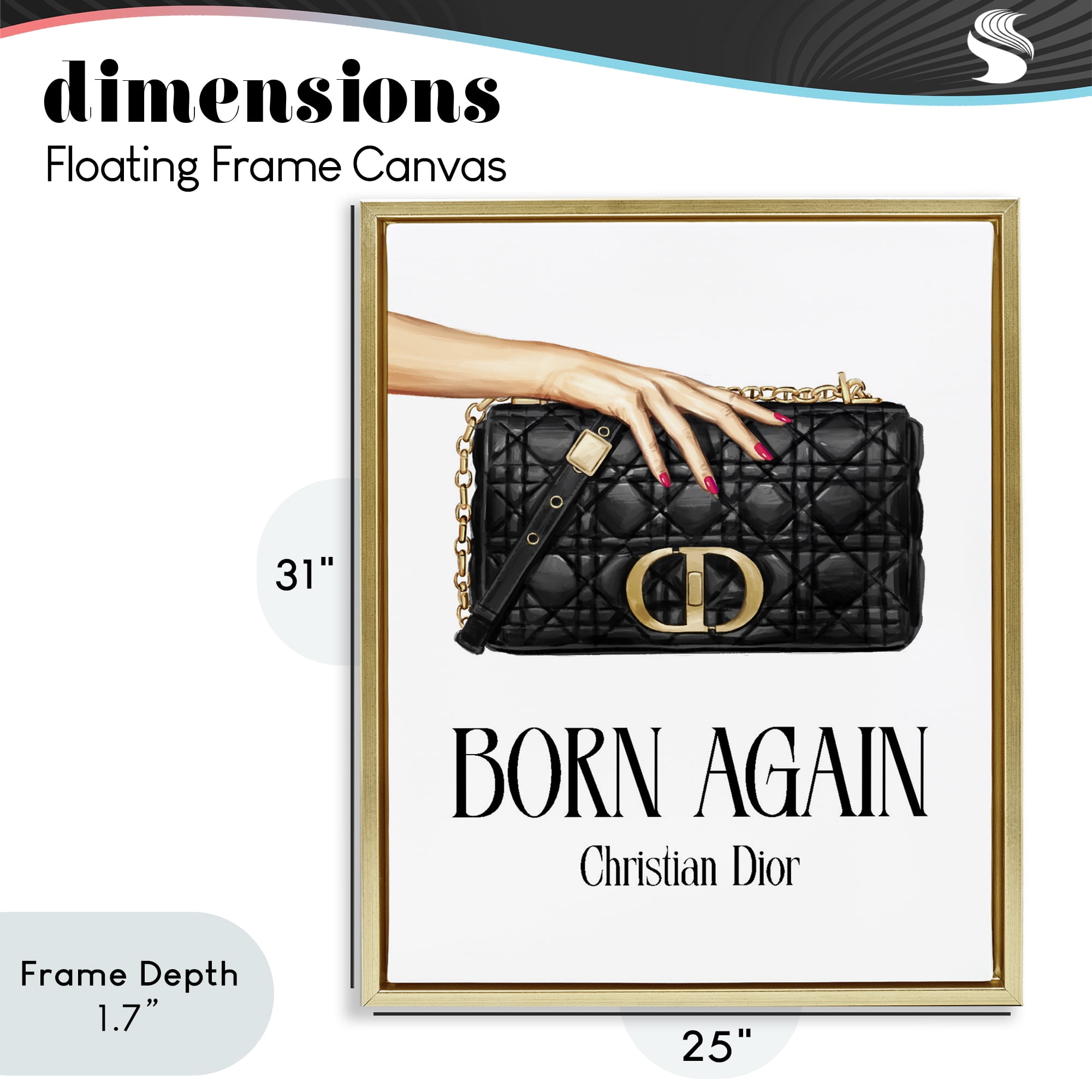 Stupell Industries Born Again Christian Luxury Gold Framed Floater Canvas Wall Art, design by Ziwei Li