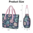 thumbnail image 3 of Tote Bag for Women - Pioneer Flower Shoulder Bag - Large Utility Work Duffle Bag with Zipper Handbag for Travel, Work, Sprots, 3 of 5
