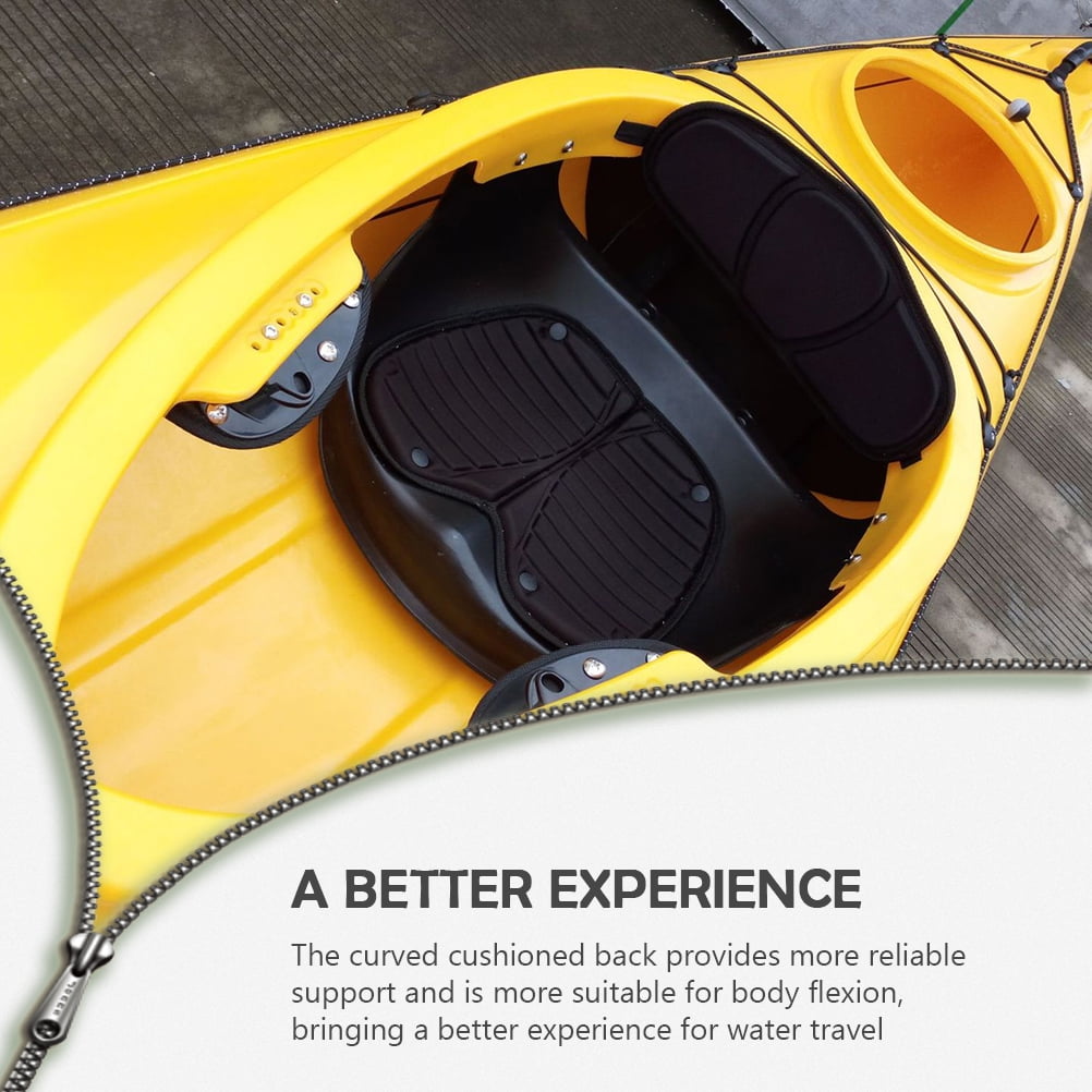 Pyramidti Comfortable Kayak Padded Back Cushion Adjusatble Kayaking Backrest (Black)