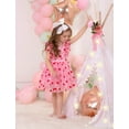 thumbnail image 4 of IBTOM CASTLE Kids Girls Sequins Romper Tutu Dress Butterfly Daisy Polka Dots Embroidery Princess Tulle Wedding Pageant Evening Gown Flutter Sleeves Birthday Party Dresses 4-5 Years Pink Heart, 4 of 8