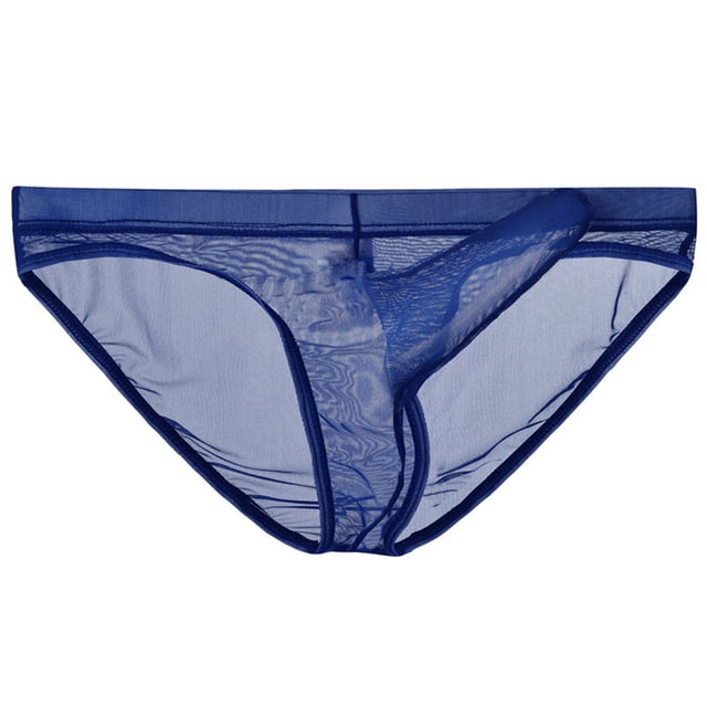 ylioge Mesh Underwear for Men Lightweight Low Rise High-Cut Breathable See-Through Solid Color Comfort Hipsters Briefs