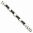 thumbnail image 2 of White Stainless Steel bracelet Men's Textured 8 in, 2 of 4