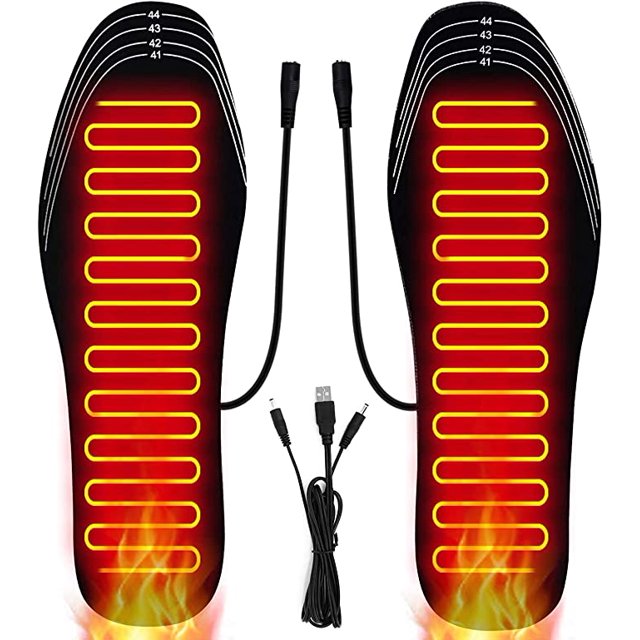 Plantillas térmicas, deportes al aire libre, zapatos con calefacción USB (tamaño 8-11/41-45) para hombres y mujeres, caza de invierno, esquí, pesca, senderismo, plantilla de calefacción eléctrica