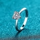 thumbnail image 5 of Anillo de plata pura para mujer, forma sencilla, anillo de moissanita de 1 quilate y 2 quilates en forma de corazón, 5 of 5