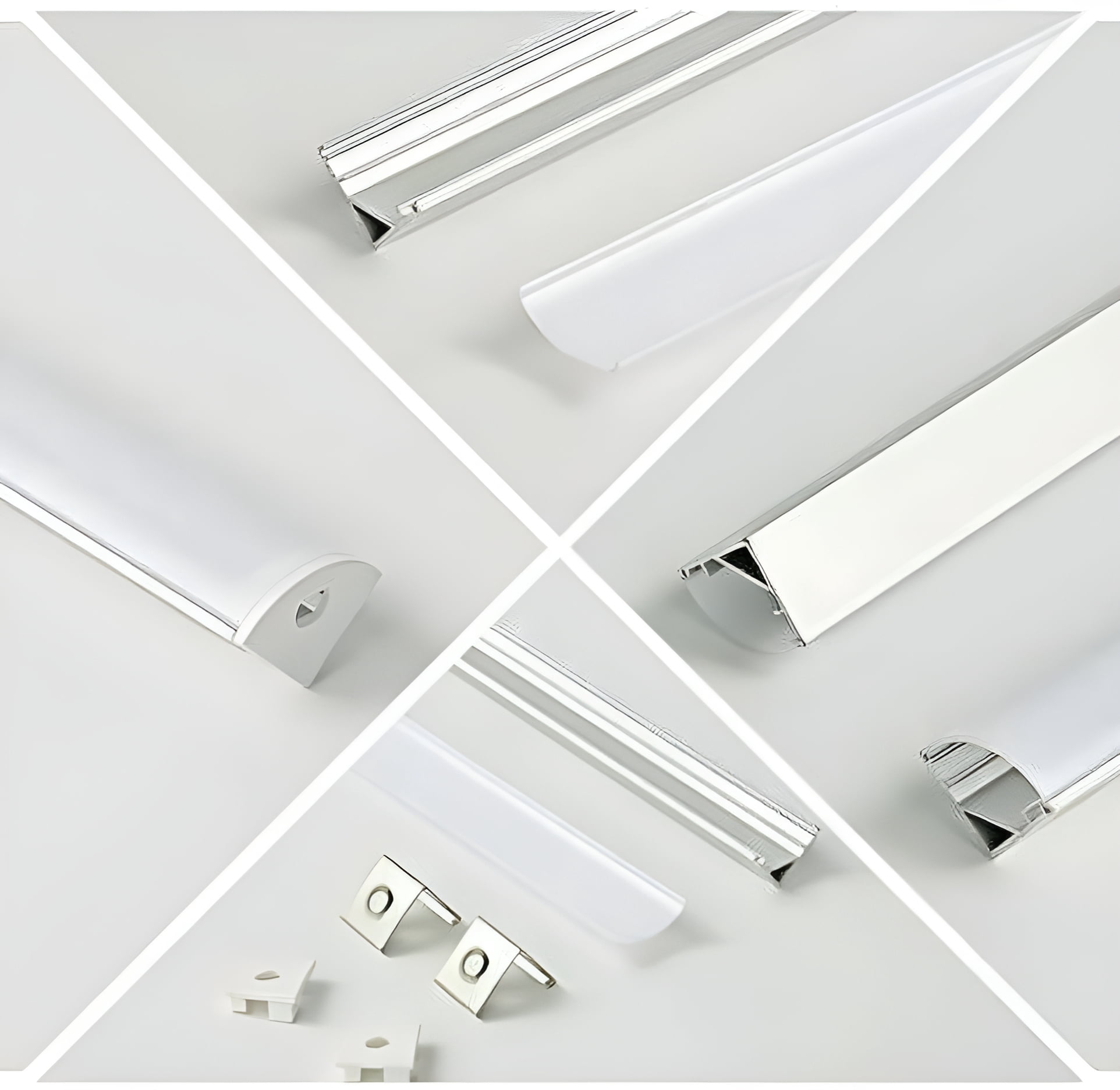Cefrank 12" V-Shape Bright LED Under-Cabinet Lights, 4 Count - 1200lm, 6000K