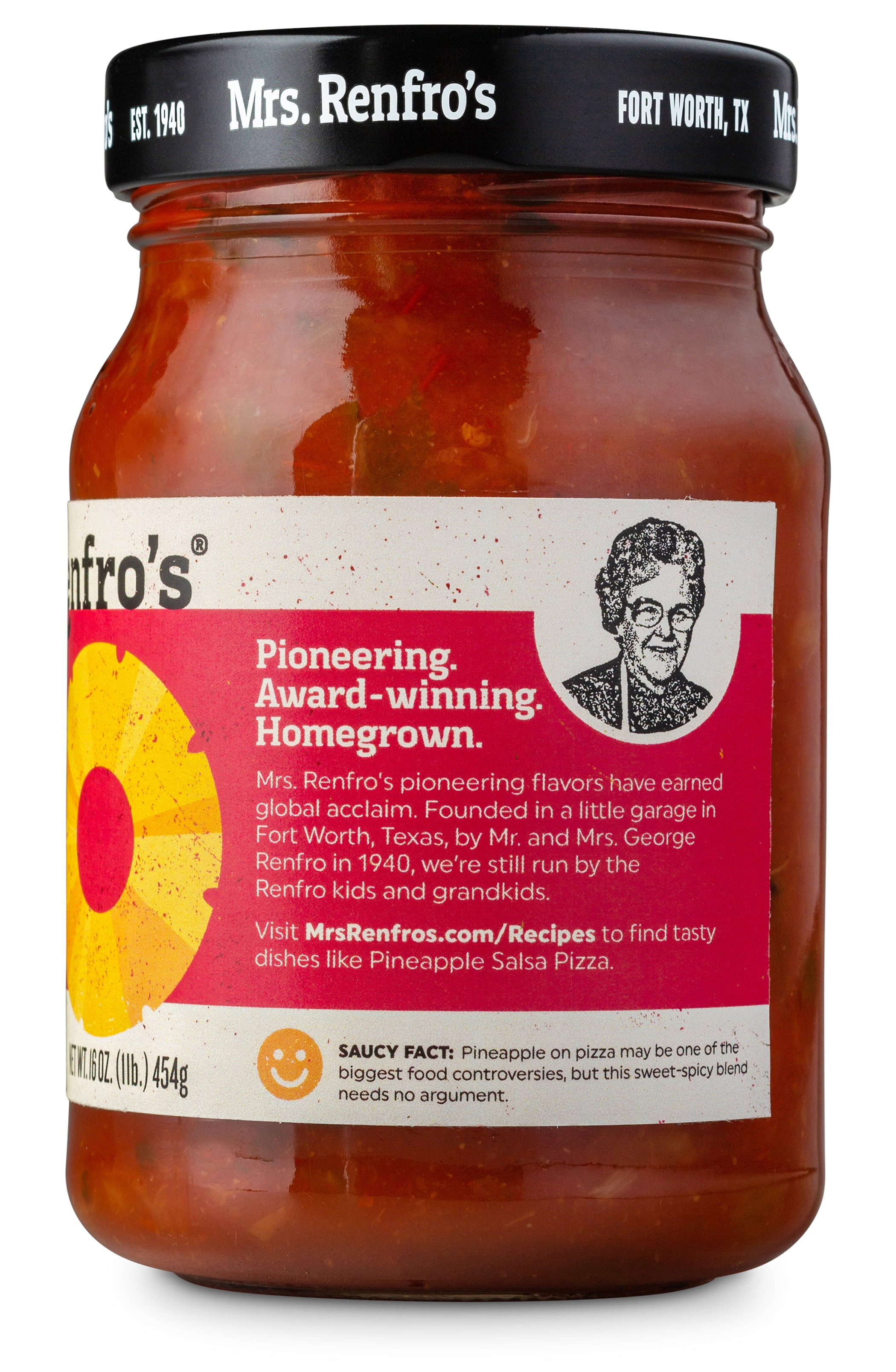 (3 pack) Mrs. Renfro's Gourmet Pineapple Salsa, Medium Heat, 16 oz Jar