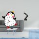 thumbnail image 2 of Reloj de pared de madera con diseño de pingüino de dibujos animados, decorativo, bonito, con pilas, para el hogar, para dormitorio, estatuas de pensad, 2 of 8