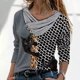 thumbnail image 1 of Puntoco Mujeres Casual tops Cruz Cuello en V Botones Impresión Manga Larga Suéteres Blusa Puntoco Puntoco-7074, 1 of 4