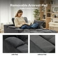 thumbnail image 4 of Oversized Chaise Lounge Chair Indoor, Plush Sleeper Sofa Couch Reading Chairs with Throw Pillows and Removable Armrest Pads for Living Room, No Assembly Required, Gray, 4 of 13