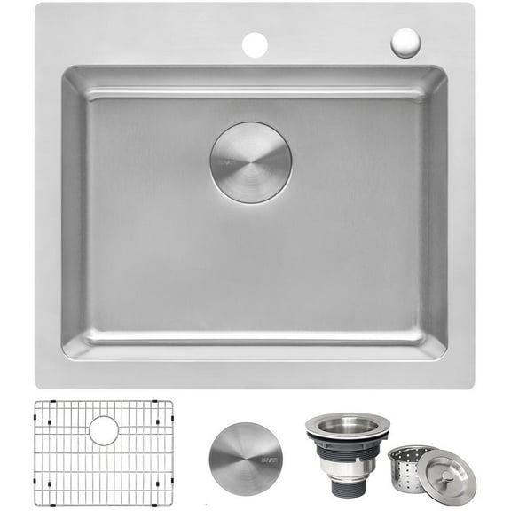 Ruvati 23 x 20 inch Drop-in Topmount Kitchen Sink 16 Gauge Single Bowl