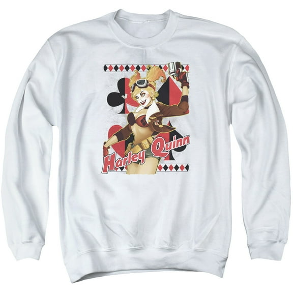 JLA Justice League Harley Bombshetll Adult Crewneck Sweatshirt White