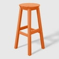 thumbnail image 3 of WestinTrends Malibu 29" HDPE Outdoor Patio Round Bar Stool, Orange, 3 of 7