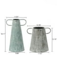 thumbnail image 5 of LuxenHome Set of 2 Farmhouse Blue and Gray Metal Vases, 5 of 6