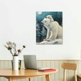 thumbnail image 3 of Nawypu  Polar Bear &amp; Cub Winter Scene Canvas Wall Art, Design, 3 of 5
