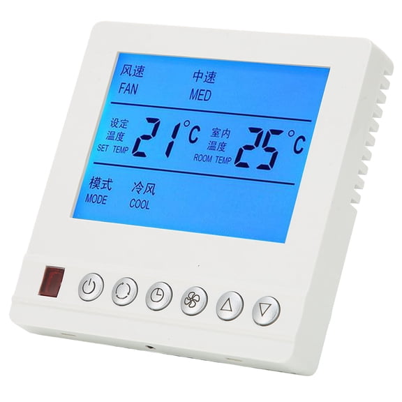 BIMZUC AC220V Smart Thermostat Central Air Conditioning Water Temperature Three-Speed Switch Controller High Precision Digital Display for Indoor Climate Control (3.94 inches / 10 cm)