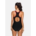 thumbnail image 3 of Attraco One Piece Women Sports Swimwear Sports Swimsuit Colorblock Swimwear Open Back Boyshort Bathing Suits Bikini Monokini, 3 of 7