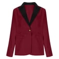 thumbnail image 4 of RXMEKW Slim Lapel Blazer for Women Long Sleeve Button Front Office Jacket for Work Solid Color, 4 of 9
