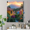 thumbnail image 4 of Sunset Village Landscape Canvas Wall Art/Painting， Suitable for Living Room，Hotel， and Restaurant Decoration., 4 of 8